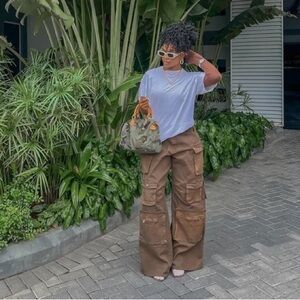 Always On My Mind Washed Low Rise Denim Cargo Pant - Brown S Fashion Nova Women